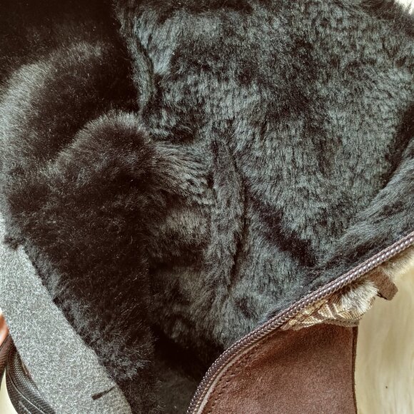 Brown Real Fur Suede Side Zipper Winter Boots (38 EU) - Picture 11 of 16